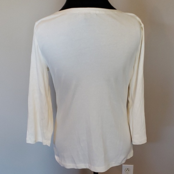 Cream 3/4 sleeve light ralph laurel laced shoulder - Picture 3 of 4